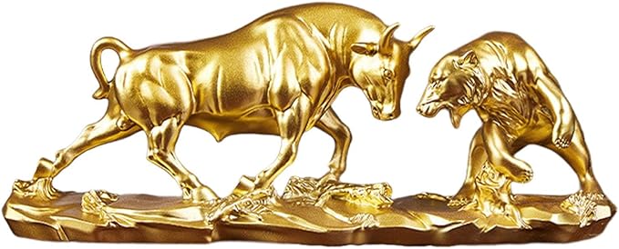 Clash of Market Titans™ – Bear and Bull Statue (Gold Edition)