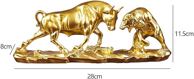 Clash of Market Titans™ – Bear and Bull Statue (Gold Edition)