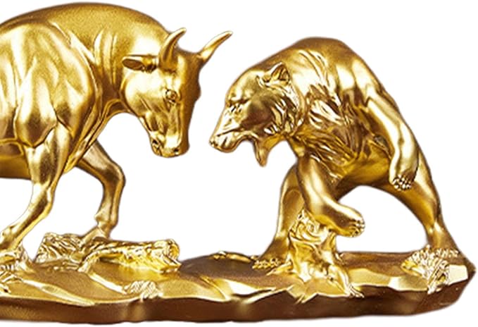 Clash of Market Titans™ – Bear and Bull Statue (Gold Edition)