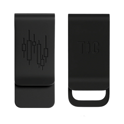 Minimalist matte trader money clip with TIC logo