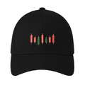 Black trading cap with embroidered candlesticks – Chart Head™