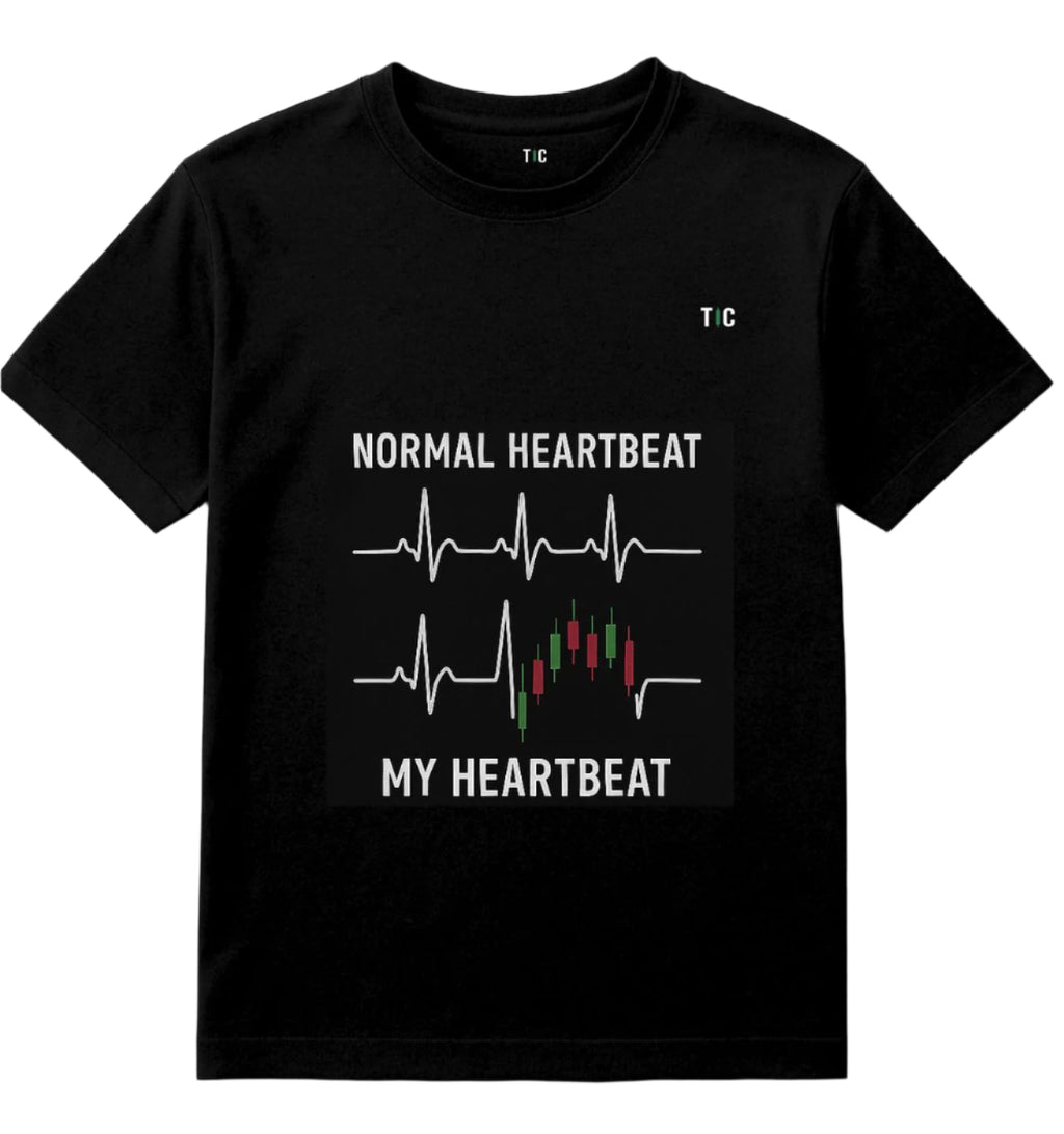 ECG vs candle chart forex tee – black edition