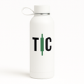 White forex lifestyle hydration bottle with candlestick logo